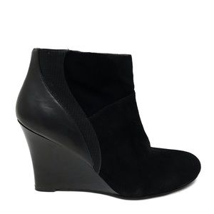 NINE WEST Black Leather & Suede Ankle Boots 8.5